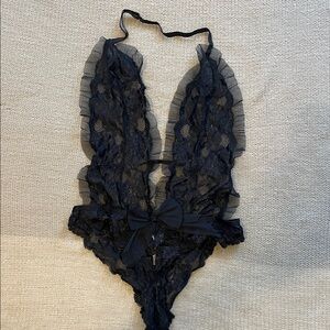 Elegant Black Lace Bodysuit